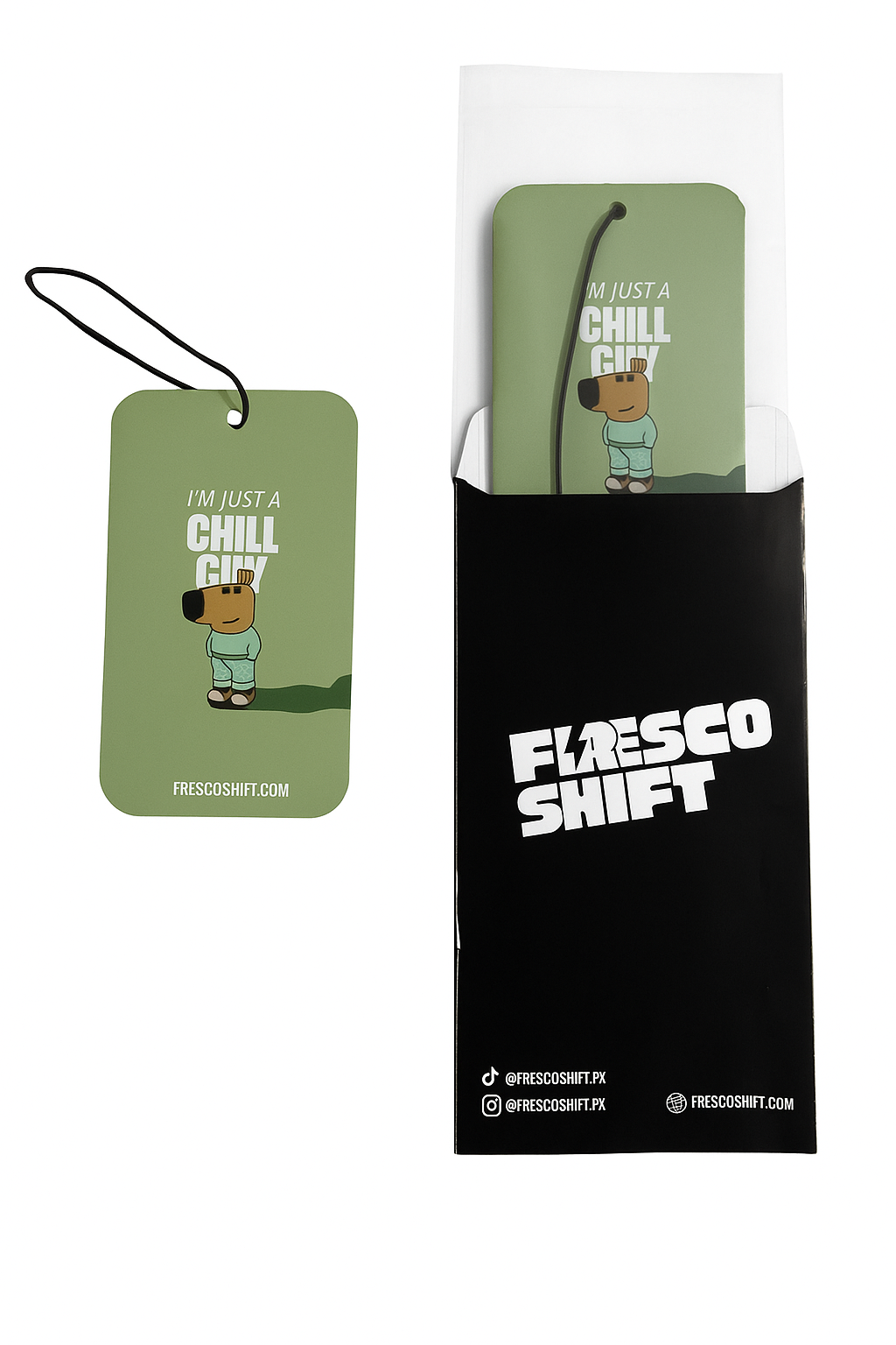 FrescoShift Designer Air Freshener- "Chill guy" Edition